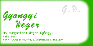gyongyi weger business card